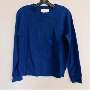 Nicole Miller Artelier 100% Cashmere Knit Sweater Royal Blue XS S New